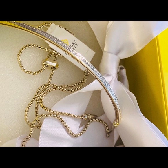 Kendra Scott Jewelry - NWT Kendra Scott RARE & Retired Scottie Necklace Yellow Gold & Inlaid CZ’s GORG!